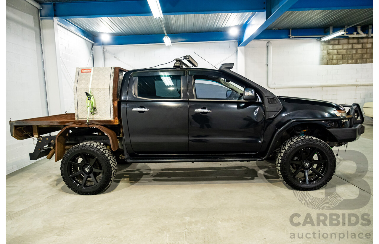 9/2012 Ford Ranger XLT 3.2 (4x4) PX Dual Cab Utility Black Turbo Diesel 3.2L