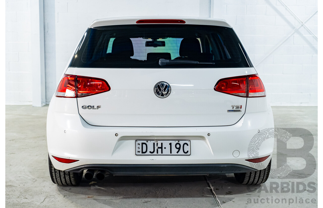4/2013 Volkswagen Golf 90 TSI Comfortline MK7 AU 5d Hatchback White Turbo 1.4L