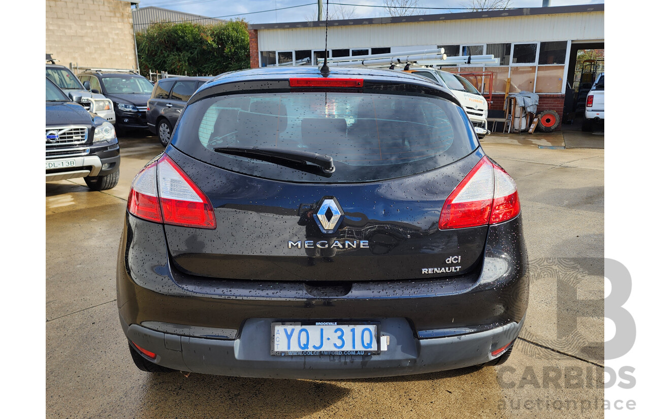 04/2012 Renault Megane DYNAMIQUE 1.5dCi FWD X32 5D Hatchback Black 1.5L
