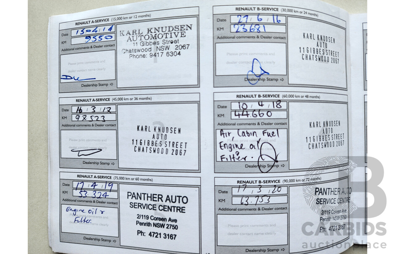 04/2012 Renault Megane DYNAMIQUE 1.5dCi FWD X32 5D Hatchback Black 1.5L