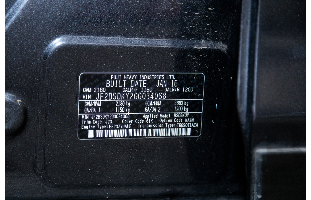 2/2016 Subaru Outback 2.0D Premium (AWD) MY16 5Gen 4d Wagon Grey Turbo Diesel 2.0L