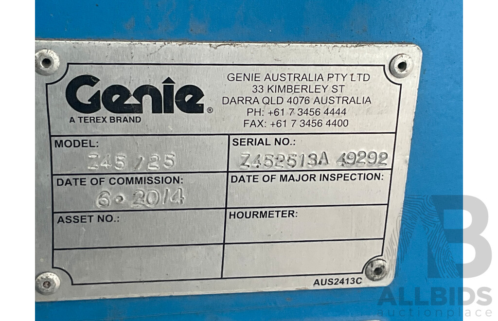 2013 Genie Z-45/25J Electric Boom Lift