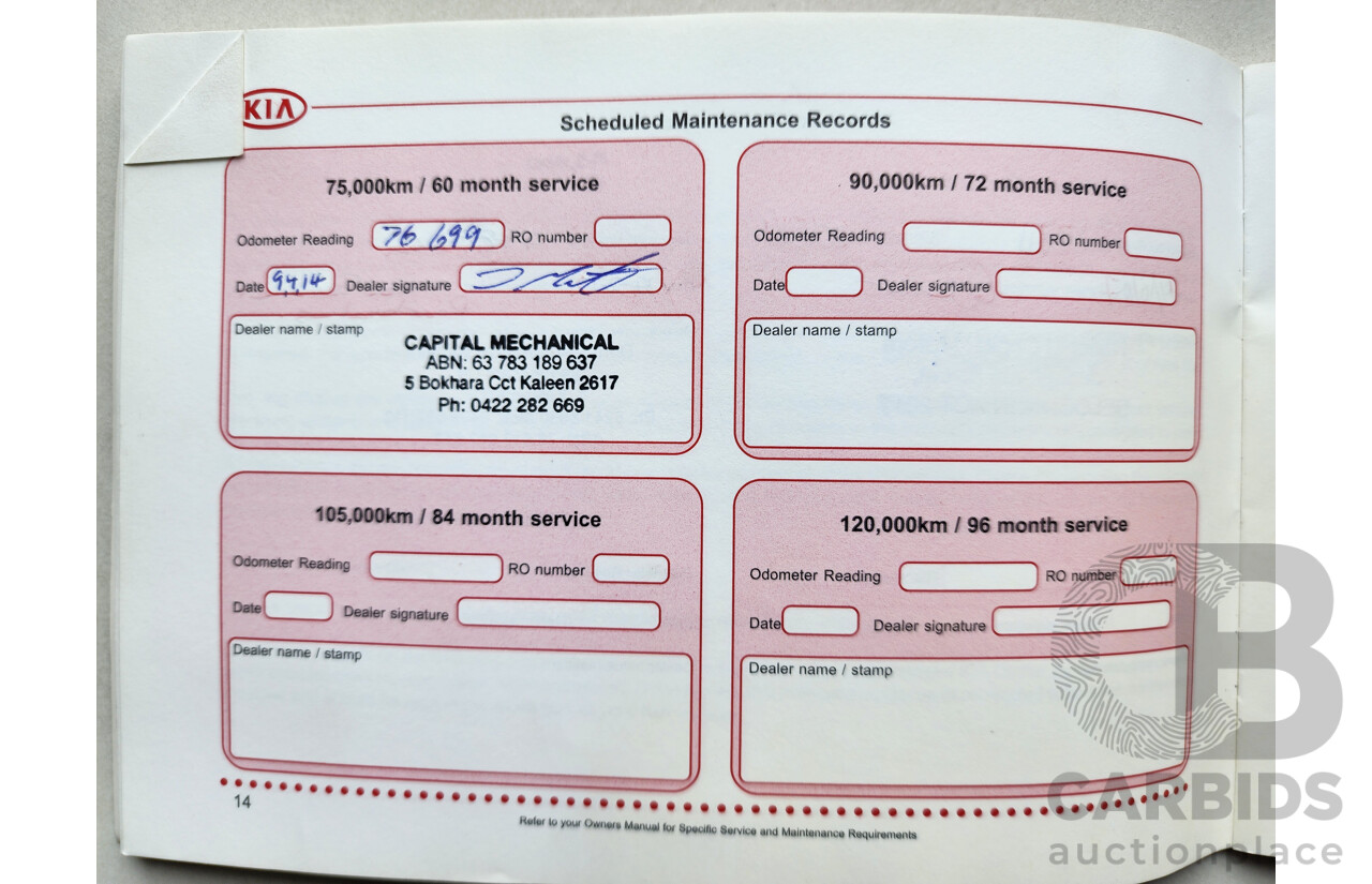 02/2006 Kia Cerato  FWD LD 4D Sedan Blue 2.0L