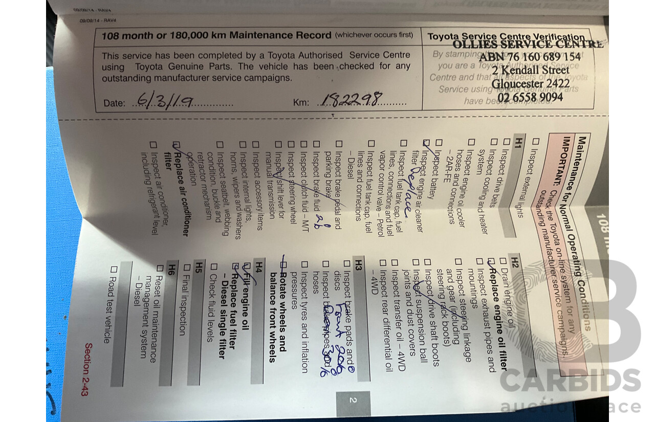 12/2014 Toyota Rav4 GX (4x4) ALA49R 4d Wagon Metallic Grey Turbo Diesel 2.2L