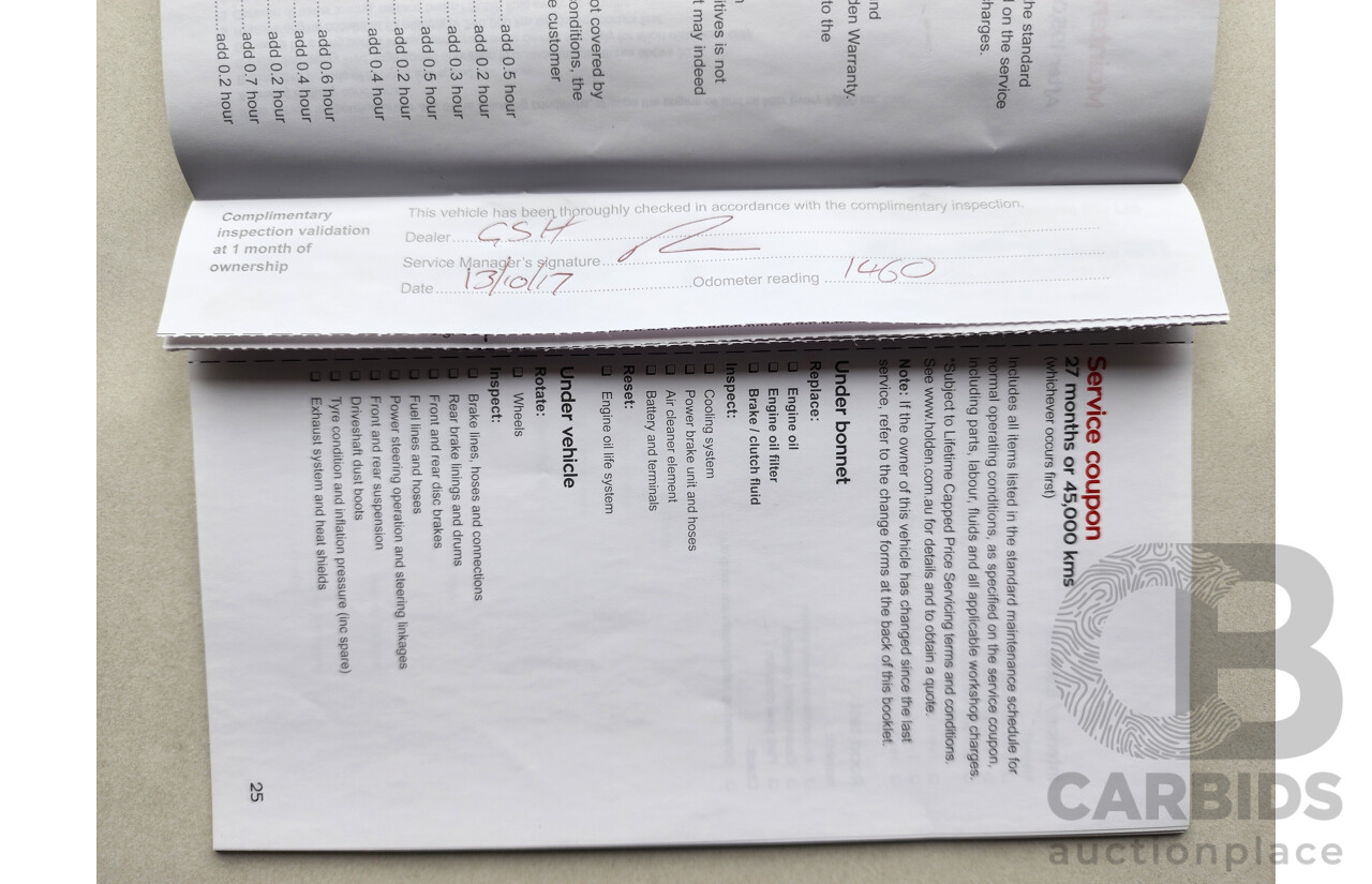 08/2017 Holden Barina LS FWD TM MY17 5D Hatchback White 1.6L