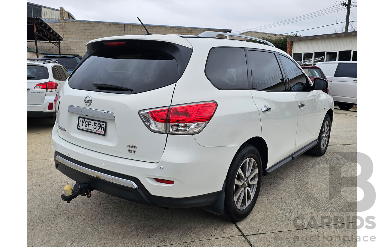 7/2014 Nissan Pathfinder ST (4x4) R52 4d Wagon White 3.5L
