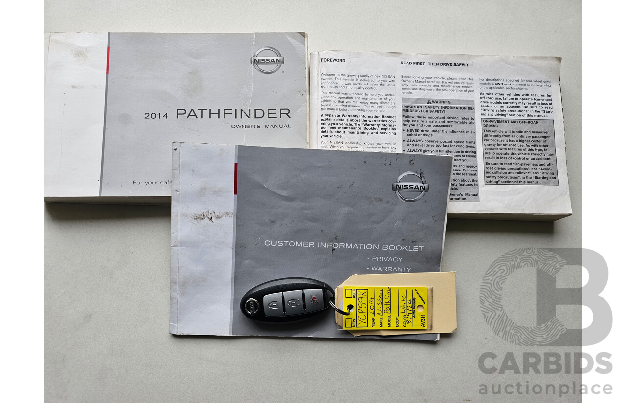 7/2014 Nissan Pathfinder ST (4x4) R52 4d Wagon White 3.5L