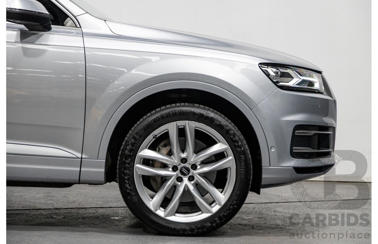 3/2017 Audi Q7 3.0 TDI Quattro (AWD) 4M 4d Wagon Florett Silver Metallic Turbo Diesel V6 3.0L - 7 Seater