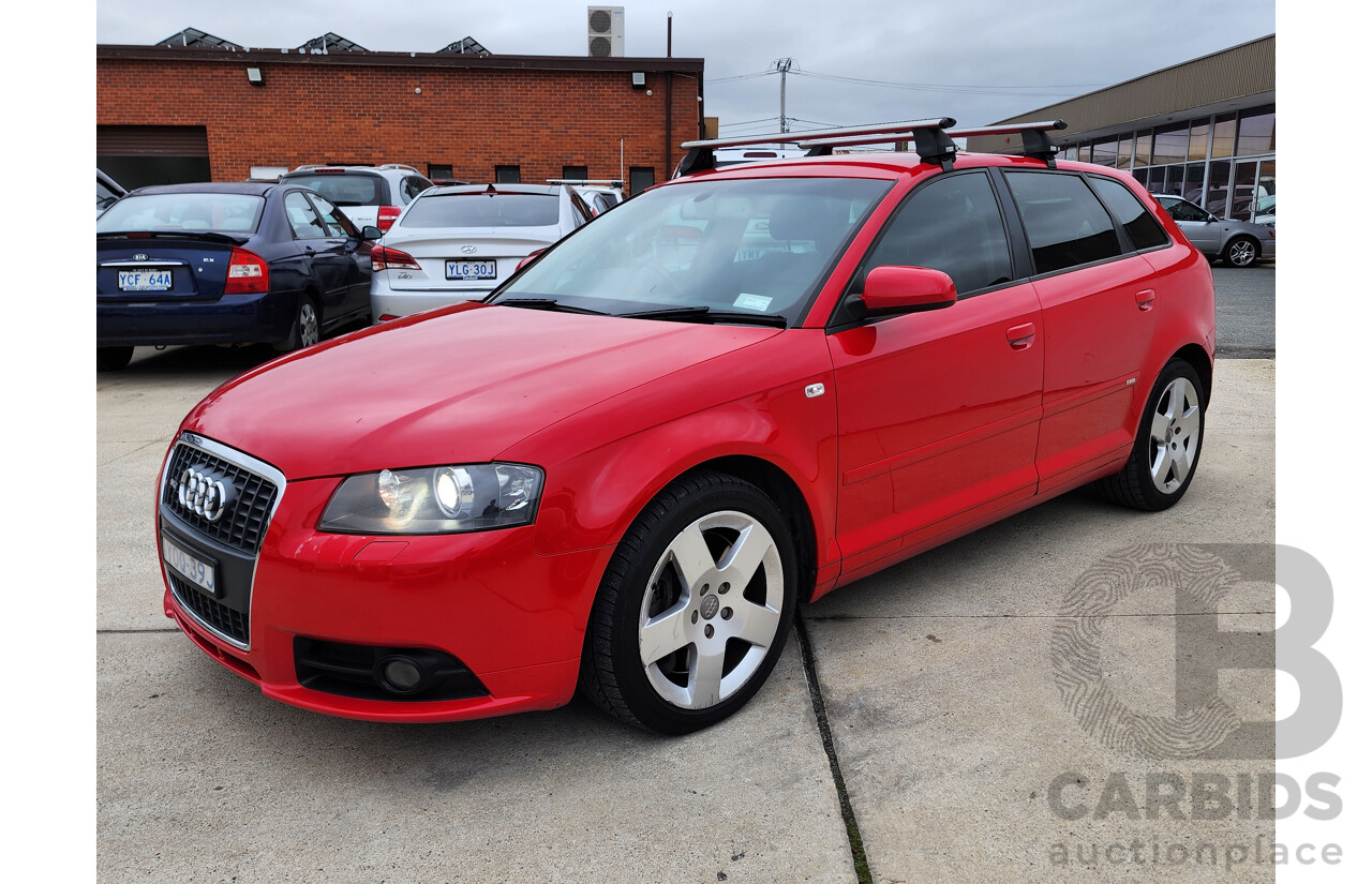 04/2006 Audi A3 SPORTBACK 3.2 QUATTRO AMBITION AWD 8P 5D Hatchback Red 3.2L