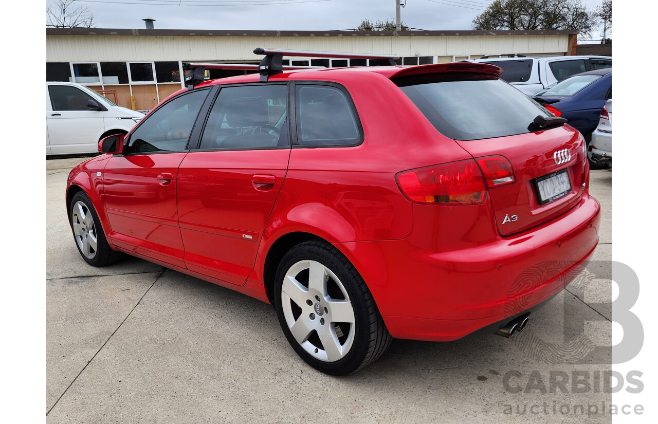 04/2006 Audi A3 SPORTBACK 3.2 QUATTRO AMBITION AWD 8P 5D Hatchback Red 3.2L