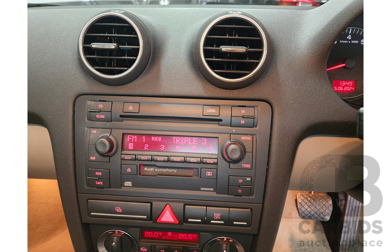 04/2006 Audi A3 SPORTBACK 3.2 QUATTRO AMBITION AWD 8P 5D Hatchback Red 3.2L