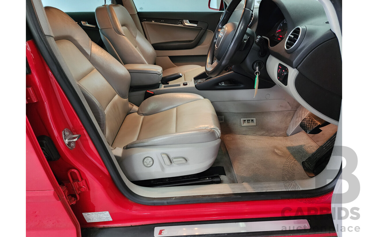 04/2006 Audi A3 SPORTBACK 3.2 QUATTRO AMBITION AWD 8P 5D Hatchback Red 3.2L