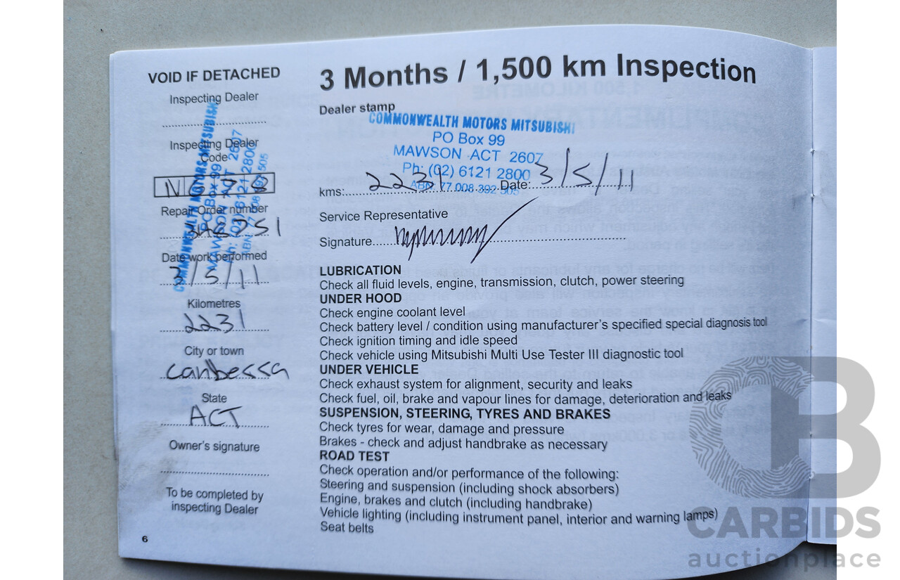 03/2011 Mitsubishi Triton GLX-R (4x4) MN MY11 Double Cab Utility White 2.5L