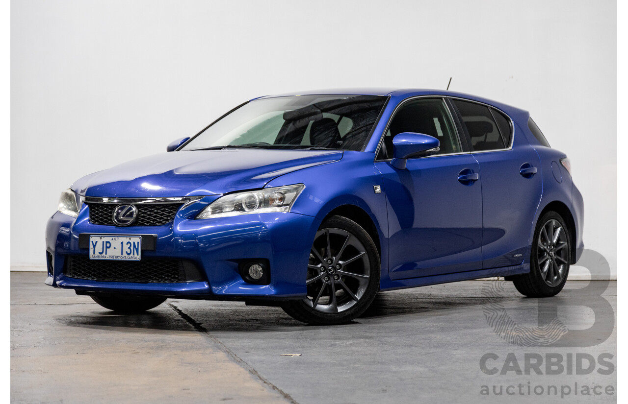 5/2013 Lexus CT 200h Hybrid F-Sport ZWA10R MY13 Upgrade 5d Hatchback Flame Blue Hybrid 1.8L