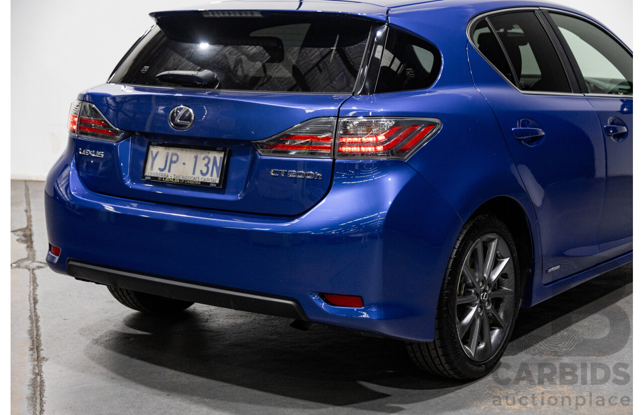 5/2013 Lexus CT 200h Hybrid F-Sport ZWA10R MY13 Upgrade 5d Hatchback Flame Blue Hybrid 1.8L