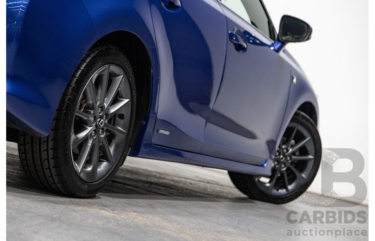 5/2013 Lexus CT 200h Hybrid F-Sport ZWA10R MY13 Upgrade 5d Hatchback Flame Blue Hybrid 1.8L