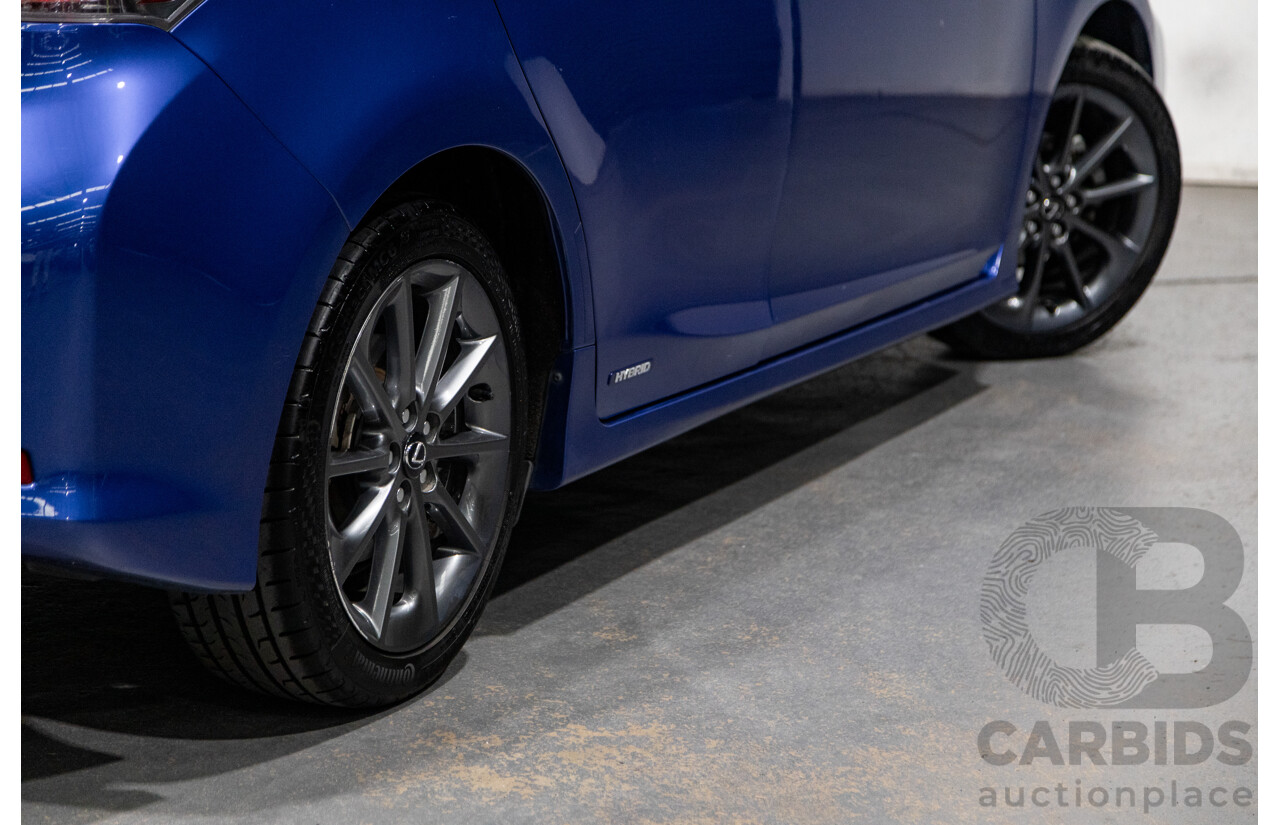 5/2013 Lexus CT 200h Hybrid F-Sport ZWA10R MY13 Upgrade 5d Hatchback Flame Blue Hybrid 1.8L