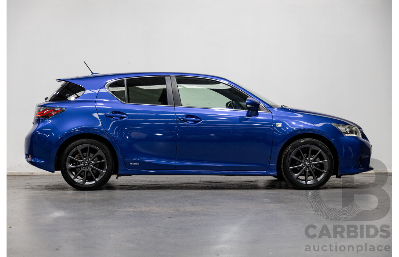 5/2013 Lexus CT 200h Hybrid F-Sport ZWA10R MY13 Upgrade 5d Hatchback Flame Blue Hybrid 1.8L