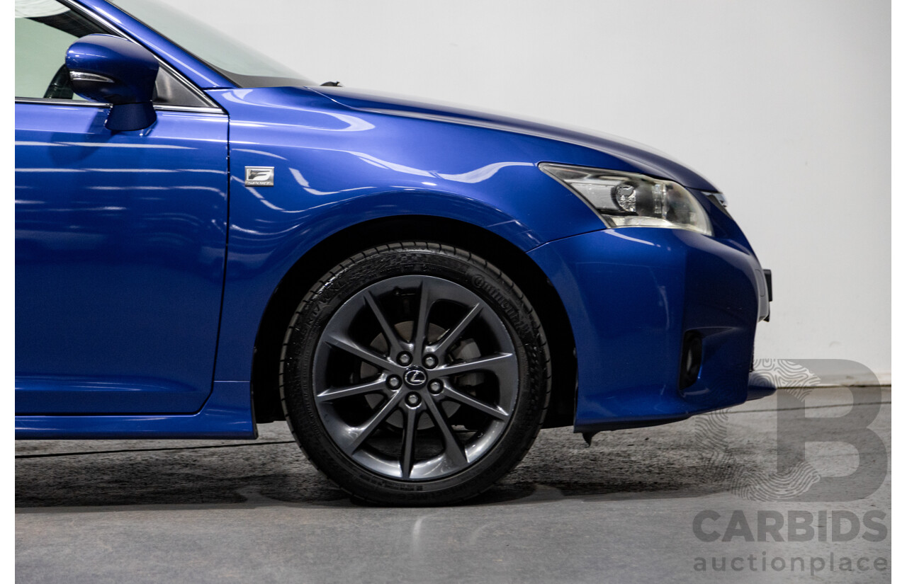 5/2013 Lexus CT 200h Hybrid F-Sport ZWA10R MY13 Upgrade 5d Hatchback Flame Blue Hybrid 1.8L