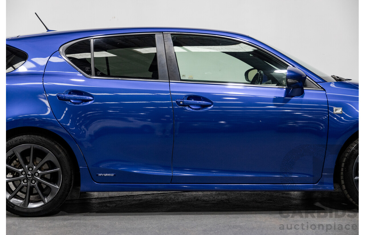 5/2013 Lexus CT 200h Hybrid F-Sport ZWA10R MY13 Upgrade 5d Hatchback Flame Blue Hybrid 1.8L