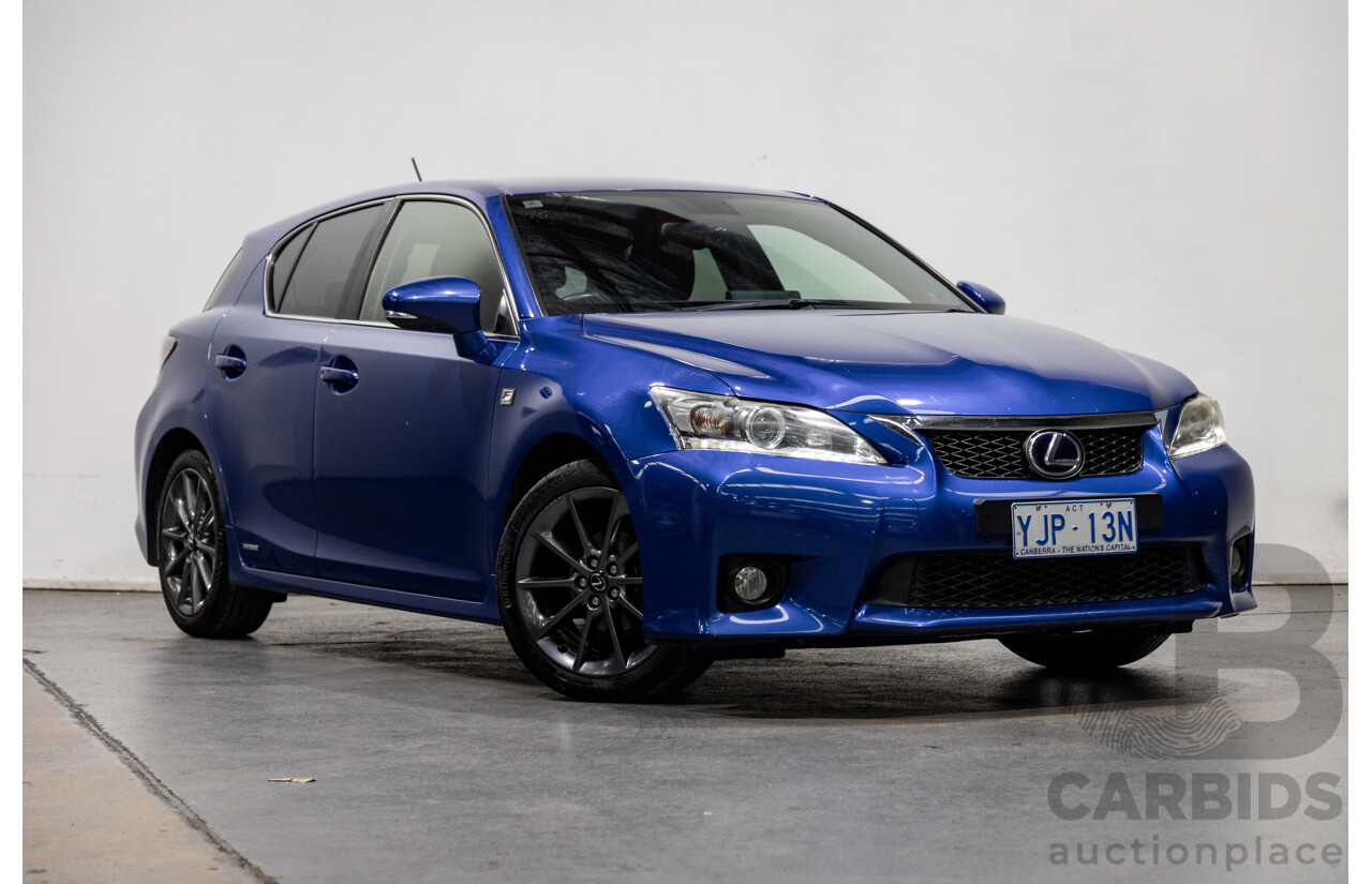 5/2013 Lexus CT 200h Hybrid F-Sport ZWA10R MY13 Upgrade 5d Hatchback Flame Blue Hybrid 1.8L