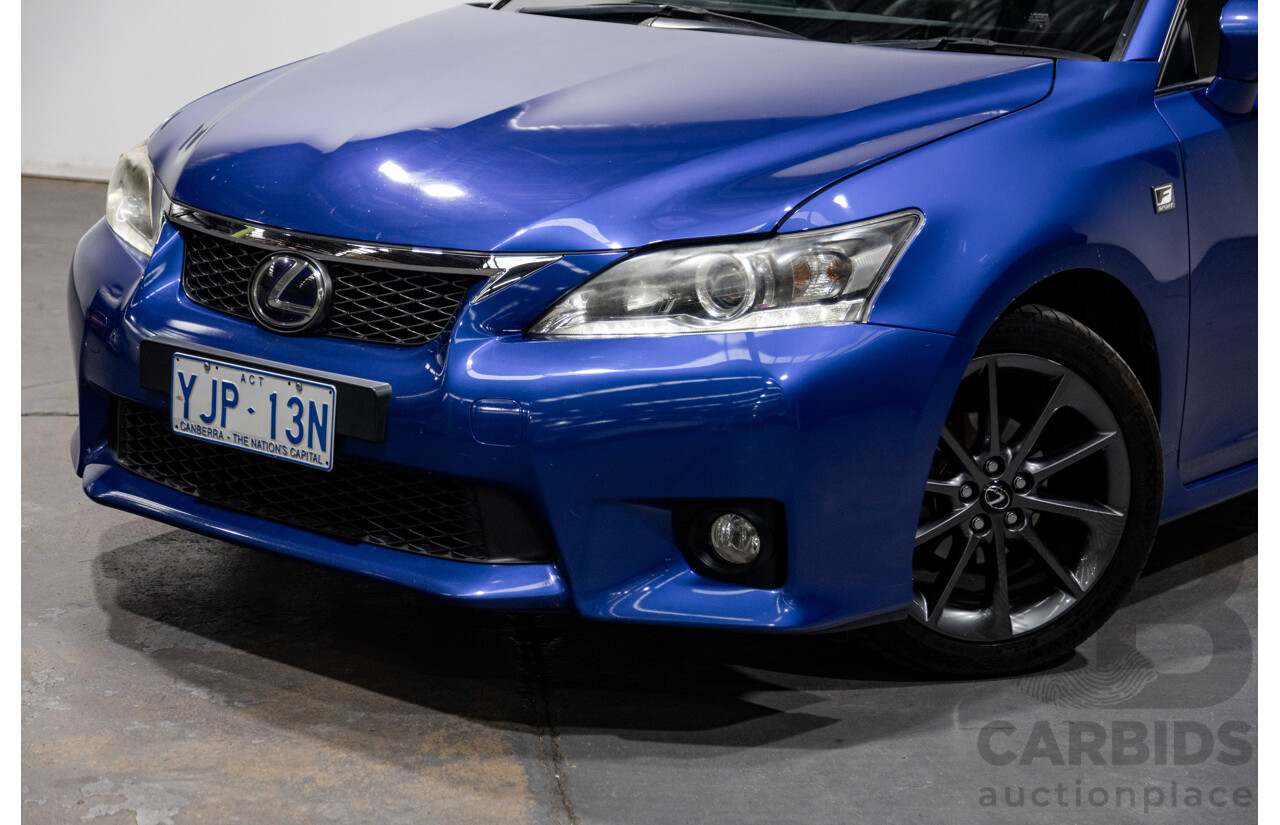 5/2013 Lexus CT 200h Hybrid F-Sport ZWA10R MY13 Upgrade 5d Hatchback Flame Blue Hybrid 1.8L