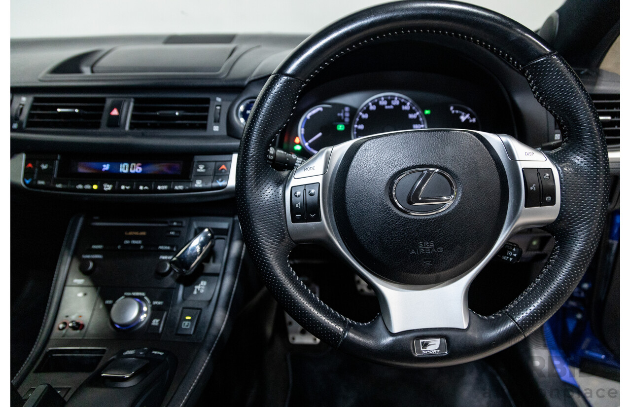 5/2013 Lexus CT 200h Hybrid F-Sport ZWA10R MY13 Upgrade 5d Hatchback Flame Blue Hybrid 1.8L