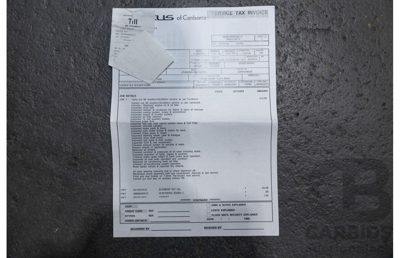 5/2013 Lexus CT 200h Hybrid F-Sport ZWA10R MY13 Upgrade 5d Hatchback Flame Blue Hybrid 1.8L