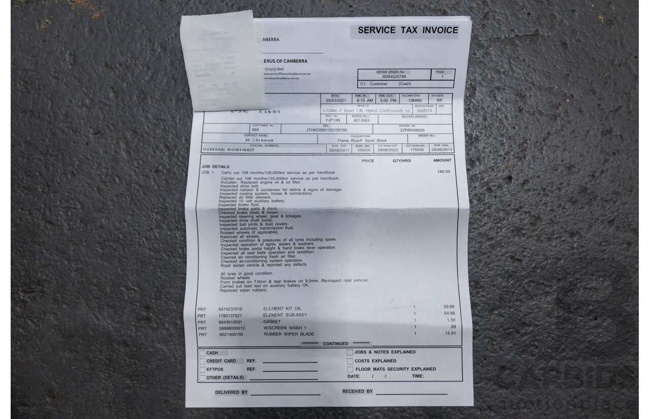 5/2013 Lexus CT 200h Hybrid F-Sport ZWA10R MY13 Upgrade 5d Hatchback Flame Blue Hybrid 1.8L