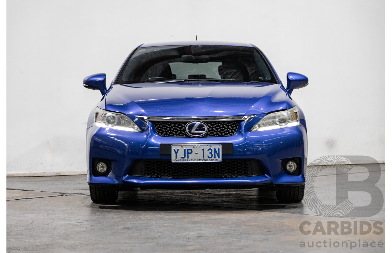 5/2013 Lexus CT 200h Hybrid F-Sport ZWA10R MY13 Upgrade 5d Hatchback Flame Blue Hybrid 1.8L