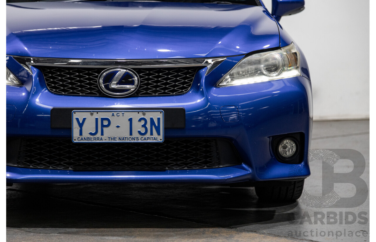 5/2013 Lexus CT 200h Hybrid F-Sport ZWA10R MY13 Upgrade 5d Hatchback Flame Blue Hybrid 1.8L