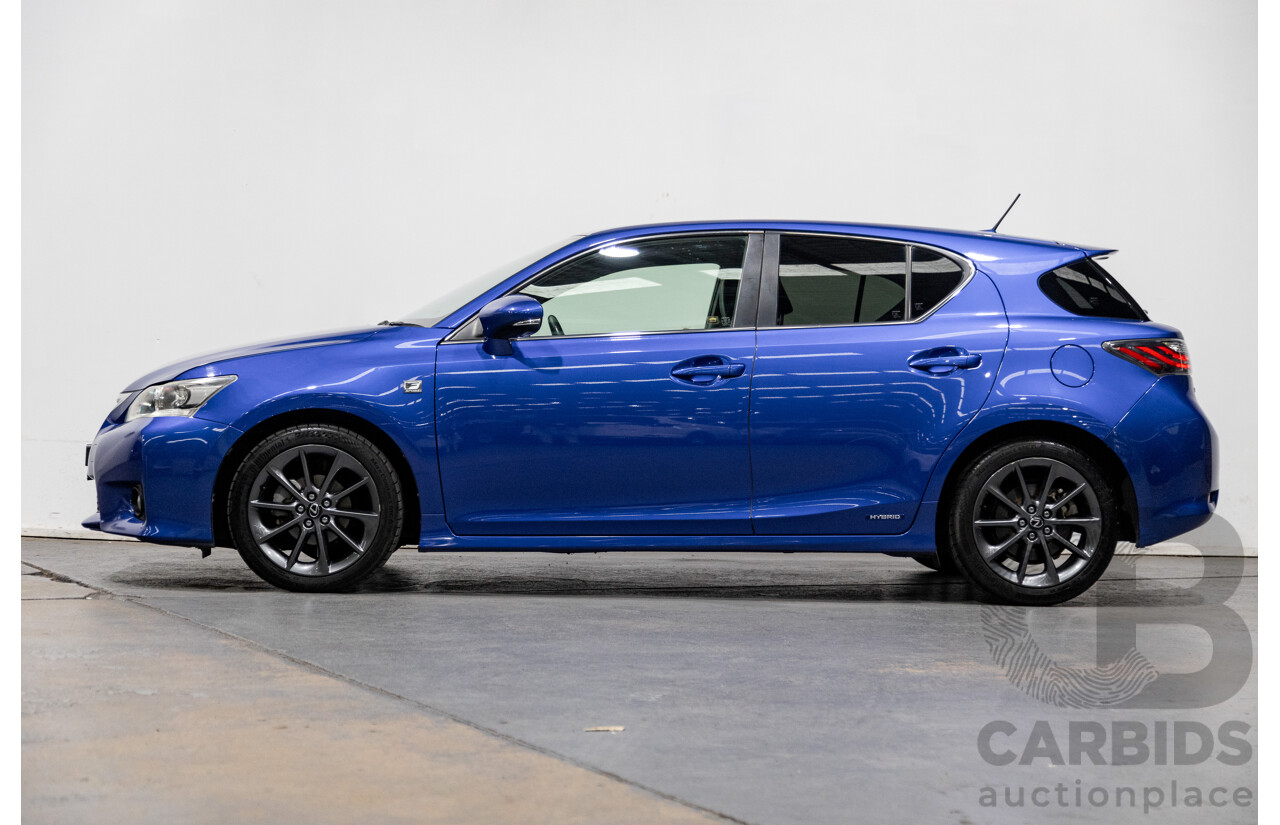 5/2013 Lexus CT 200h Hybrid F-Sport ZWA10R MY13 Upgrade 5d Hatchback Flame Blue Hybrid 1.8L