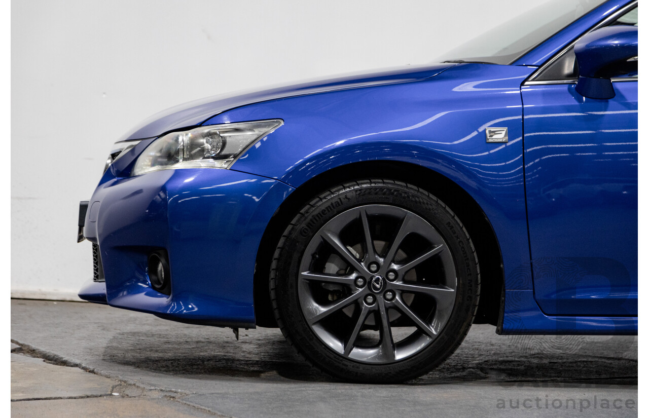 5/2013 Lexus CT 200h Hybrid F-Sport ZWA10R MY13 Upgrade 5d Hatchback Flame Blue Hybrid 1.8L