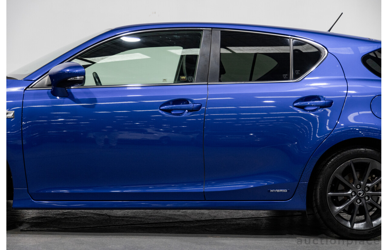 5/2013 Lexus CT 200h Hybrid F-Sport ZWA10R MY13 Upgrade 5d Hatchback Flame Blue Hybrid 1.8L