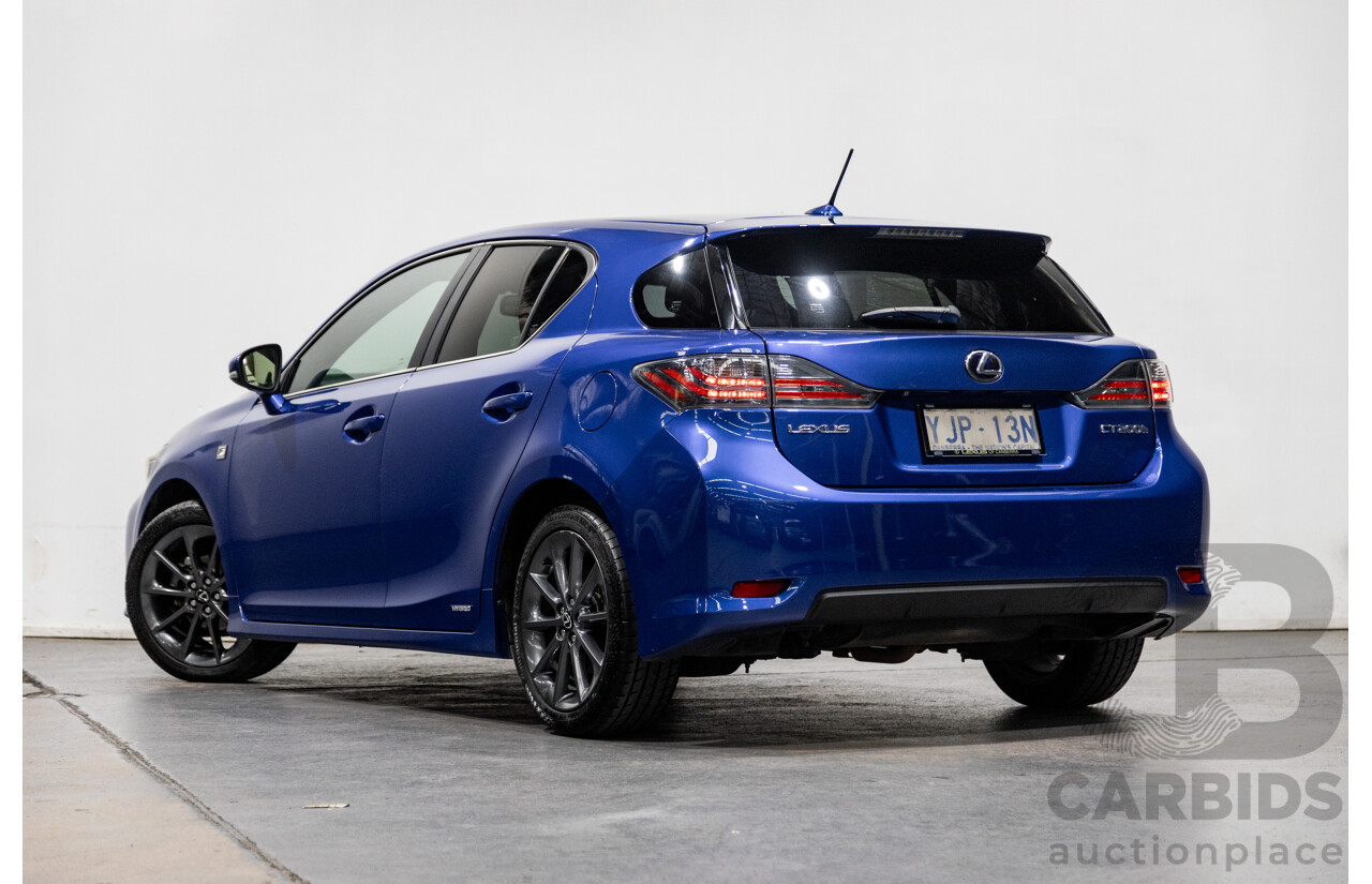 5/2013 Lexus CT 200h Hybrid F-Sport ZWA10R MY13 Upgrade 5d Hatchback Flame Blue Hybrid 1.8L