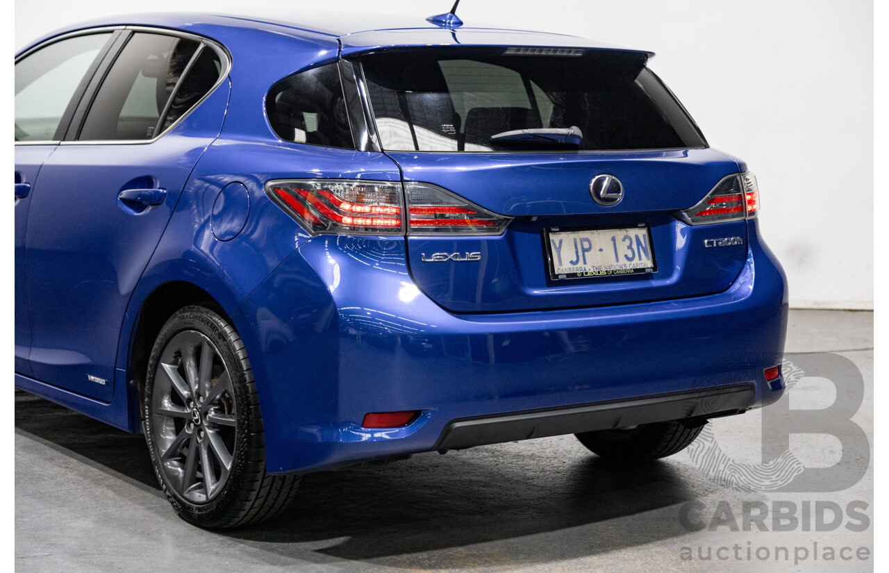5/2013 Lexus CT 200h Hybrid F-Sport ZWA10R MY13 Upgrade 5d Hatchback Flame Blue Hybrid 1.8L
