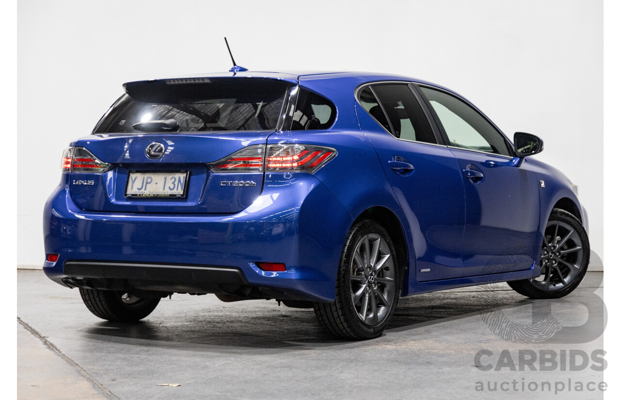 5/2013 Lexus CT 200h Hybrid F-Sport ZWA10R MY13 Upgrade 5d Hatchback Flame Blue Hybrid 1.8L