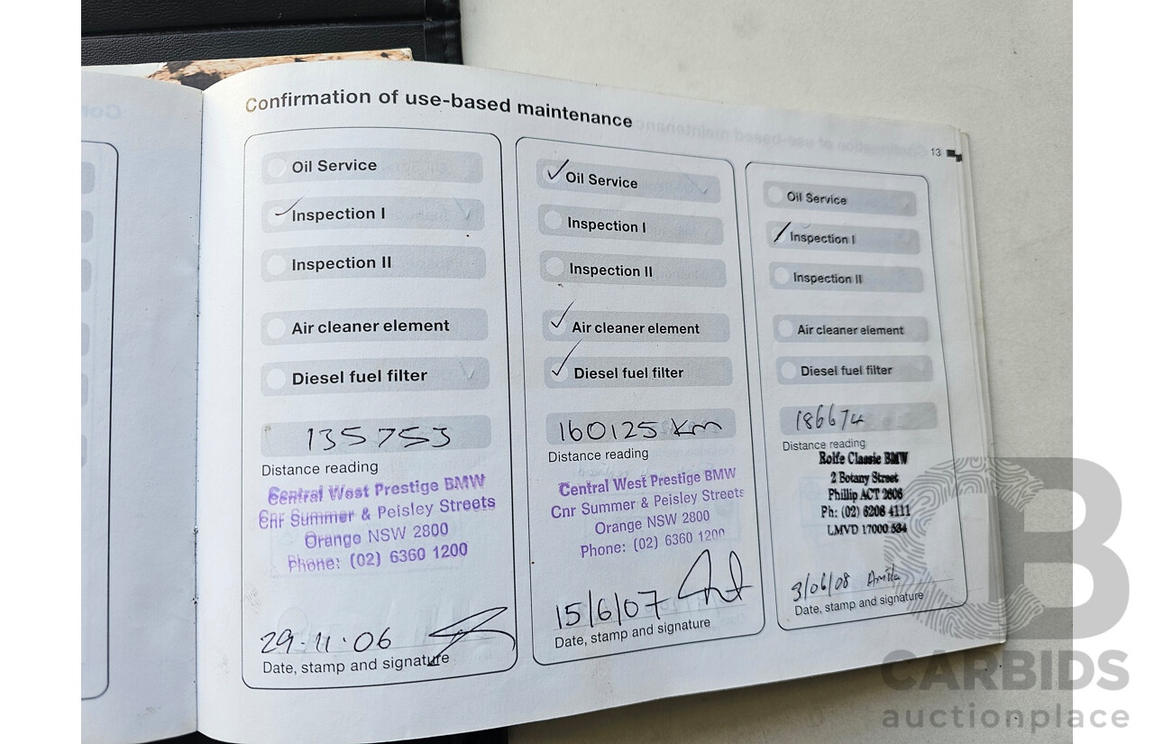 8/2003 Bmw X5 3.0d E53 4d Wagon White 2.9L