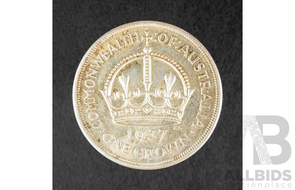 Australian 1937 KGVI Silver Crown .925