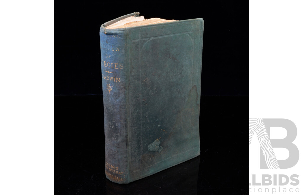 The Origin of Species Etc, Charles Darwin, John Murray, London, 1888, Cloth Bound Hardcover
