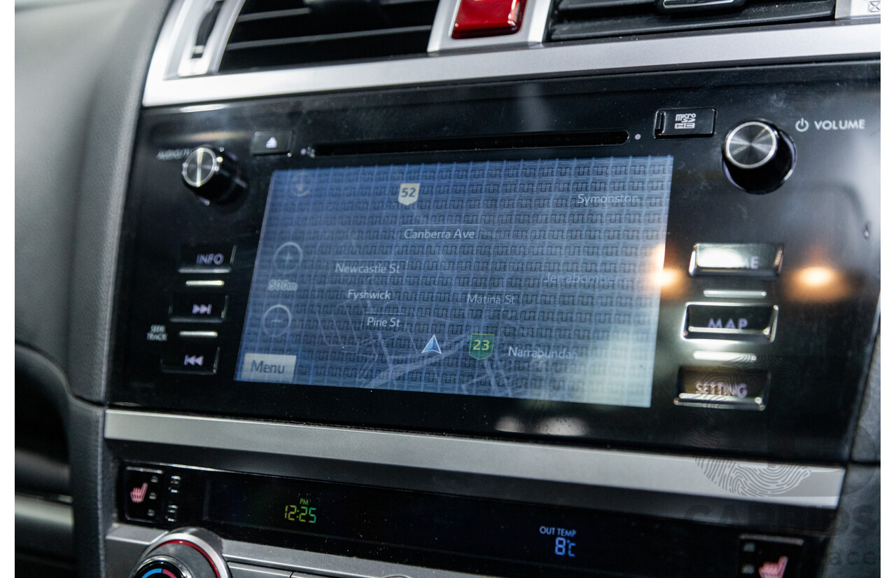 5/2015 Subaru Outback 3.6R Premium MY15 (AWD) 4d Wagon Platinum Grey Metallic 3.6L