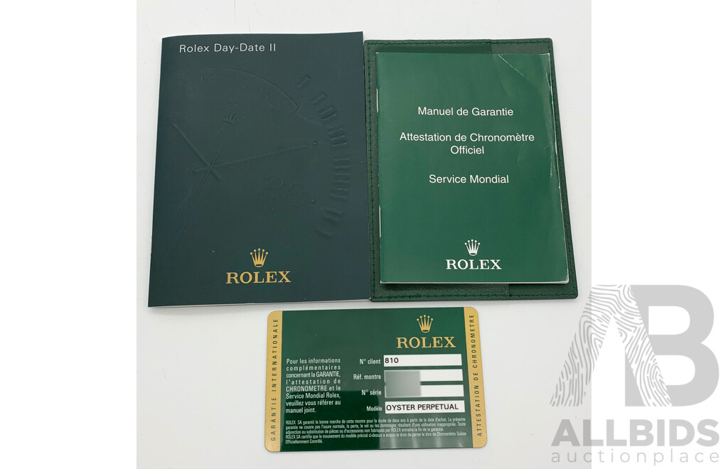 Rolex Model - Day-Date II - PRESIDENTIAL 18K Solid Yellow Gold