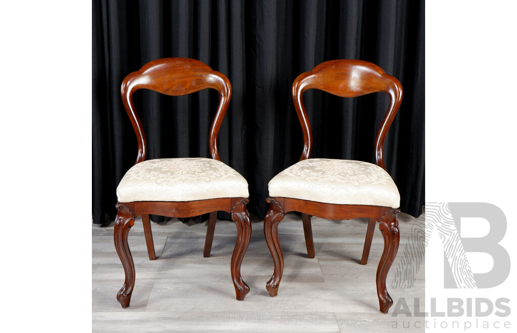 Pair of Victorian Mahogany Spade Back Dining Chairs