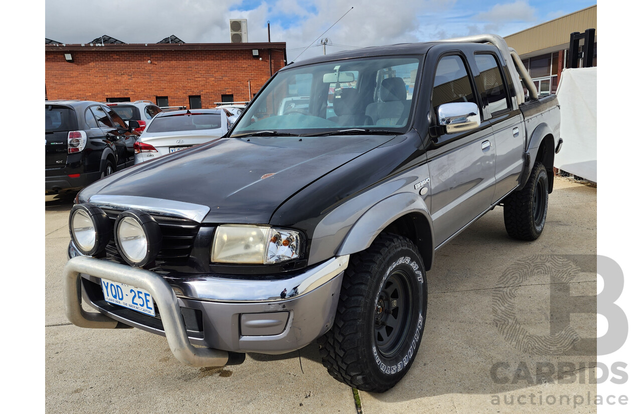 07/2005 Mazda B2500 BRAVO SDX (4x4) 4WD  Dual Cab P/Up Black / Grey 2.5L