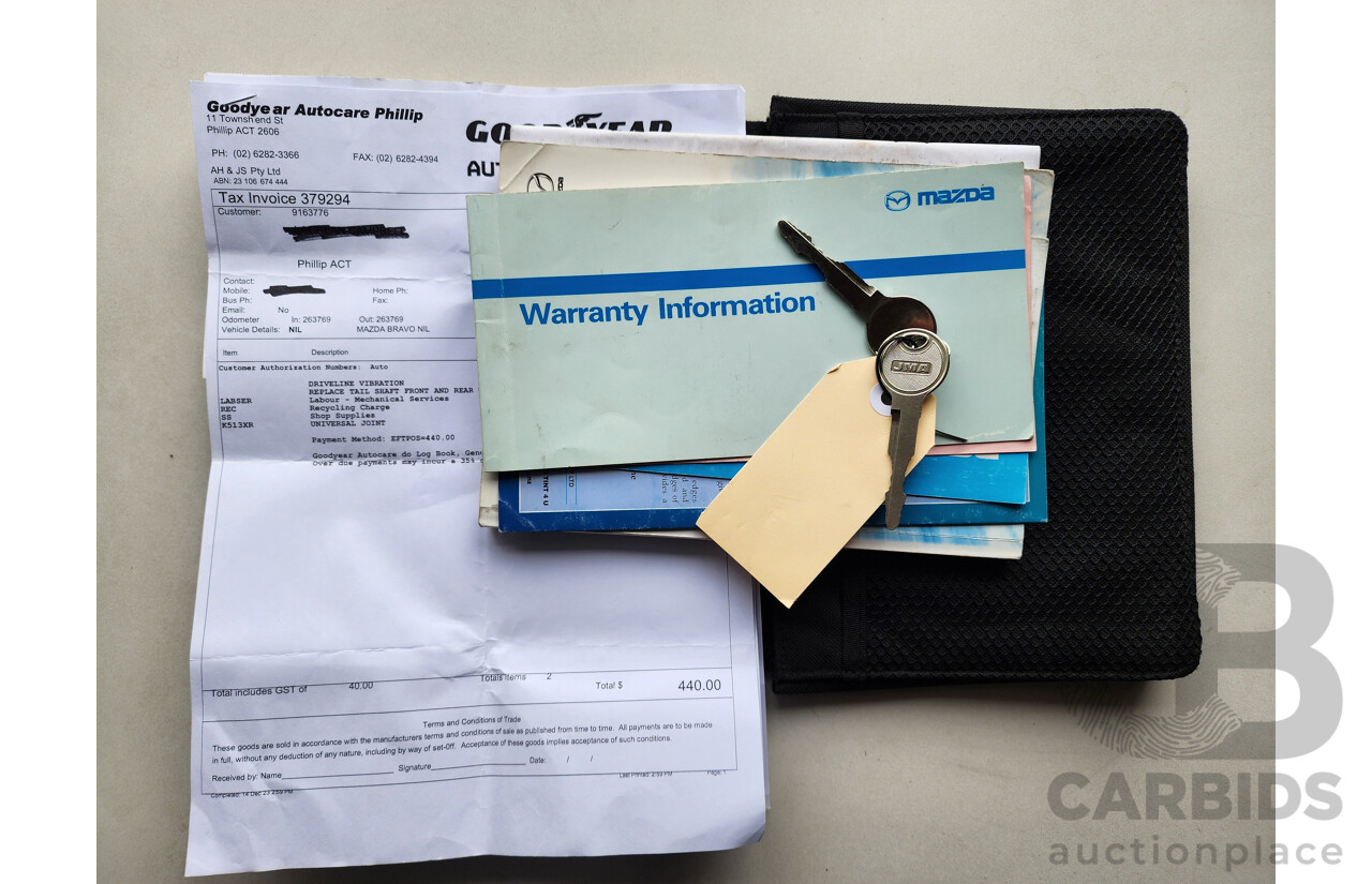 07/2005 Mazda B2500 BRAVO SDX (4x4) 4WD  Dual Cab P/Up Black / Grey 2.5L