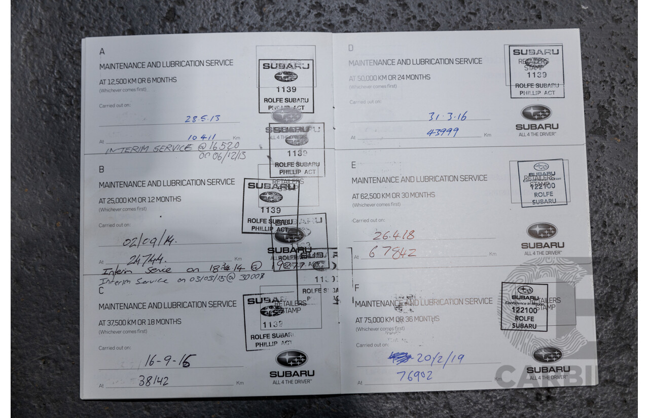 3/2012 Subaru XV 2.0i (AWD) MY13 4d Wagon White 2.0L