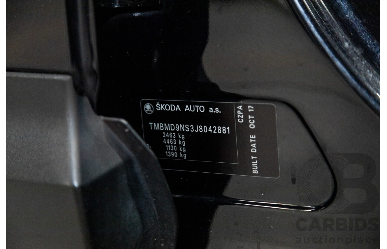 01/2018 Skoda Kodiaq 132TSI (4x4) NS MY18 4d Wagon Black Magic Pearl Turbo 2.0L - 7 Seater