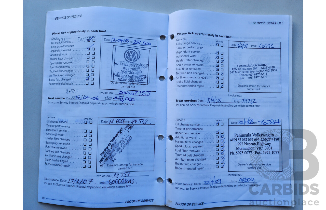 04/2001 Volkswagen Beetle 2.0 FWD 9C 3D Hatchback Red 2.0L