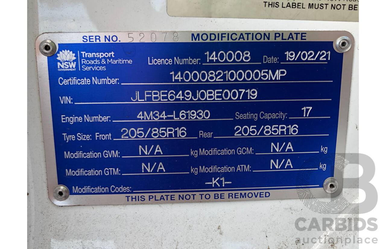 10/2007 Mitsubishi Rosa BE649 Turbo Diesel 3.9L 25 Seater Bus with Braun Vista Commercial Wheelchair Lift