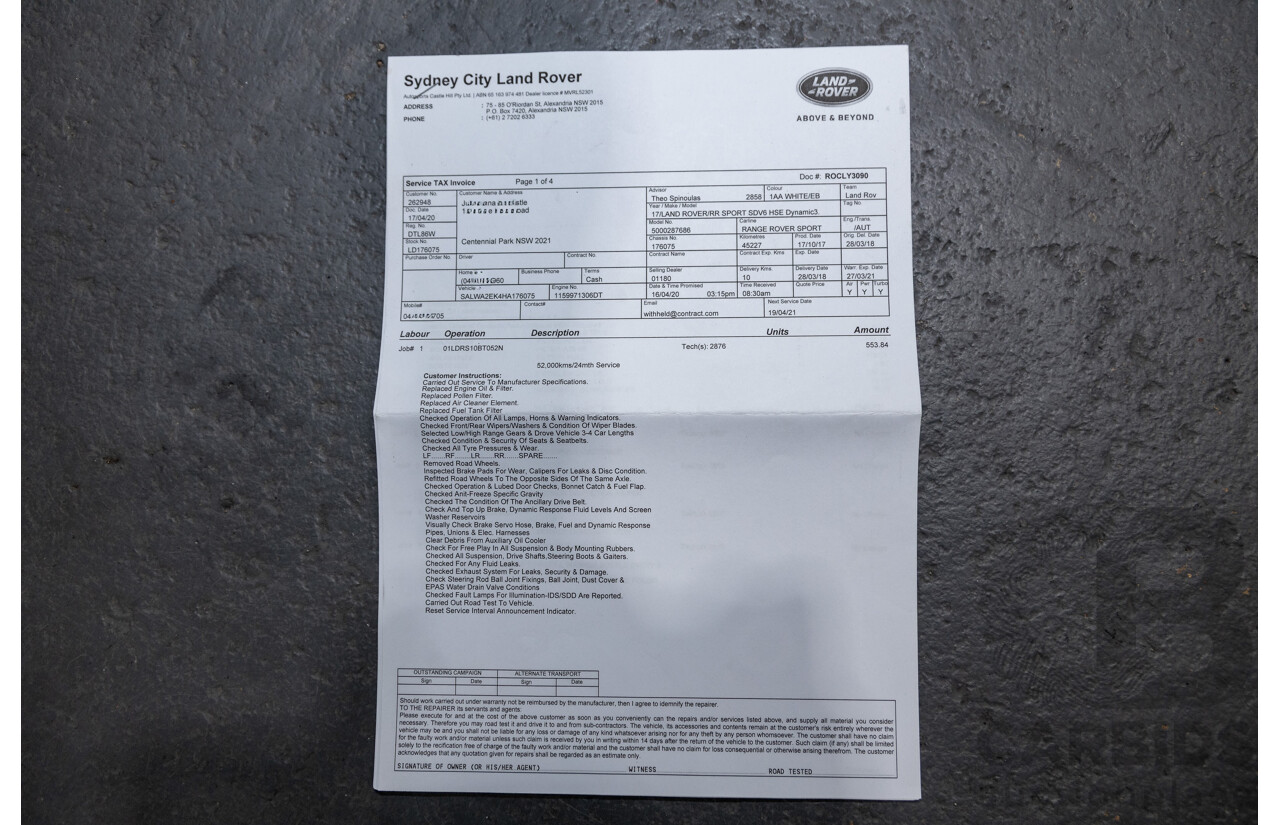 1/2018 Land Rover Range Rover Sport 3.0 SDV6 HSE Dynamic (AWD) LW MY17 4d Wagon Fuji White Twin Turbo Diesel 3.0L